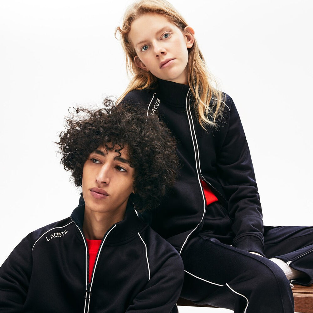 Unisex LIVE Signature Knit Zip Sweatshirt | Lacoste Mens