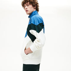 Standup Collar Color-Blocked Cotton Fleece Jacket | Lacoste Mens