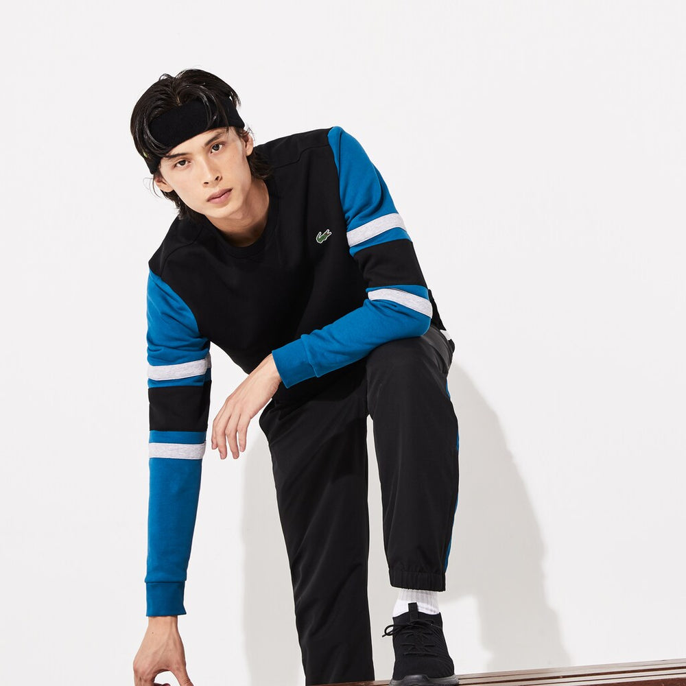 SPORT Striped-Sleeve Fleece Sweatshirt | Lacoste Mens