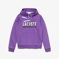 Hooded 3D-Lettering Cotton Blend Fleece Sweatshirt | Lacoste Mens