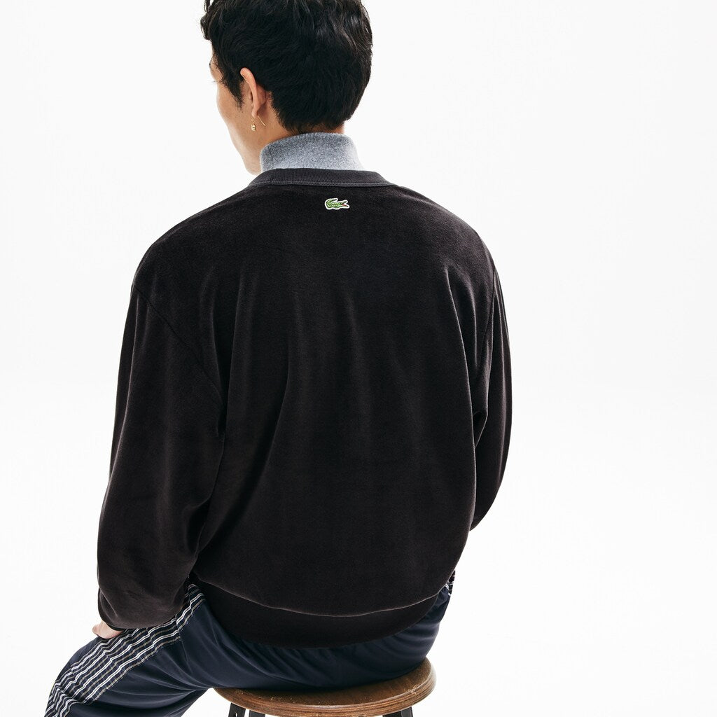 LIVE Signature Velour Cardigan | Lacoste Mens