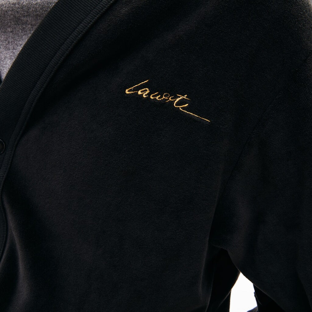 LIVE Signature Velour Cardigan | Lacoste Mens