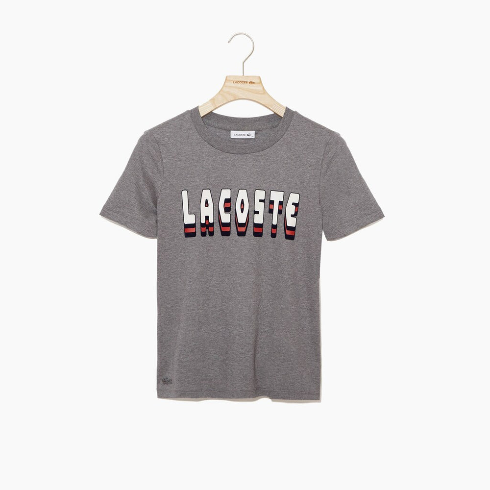 Wo  Crewneck 3D-Lettering Cotton T-Shirt | Lacoste Womens