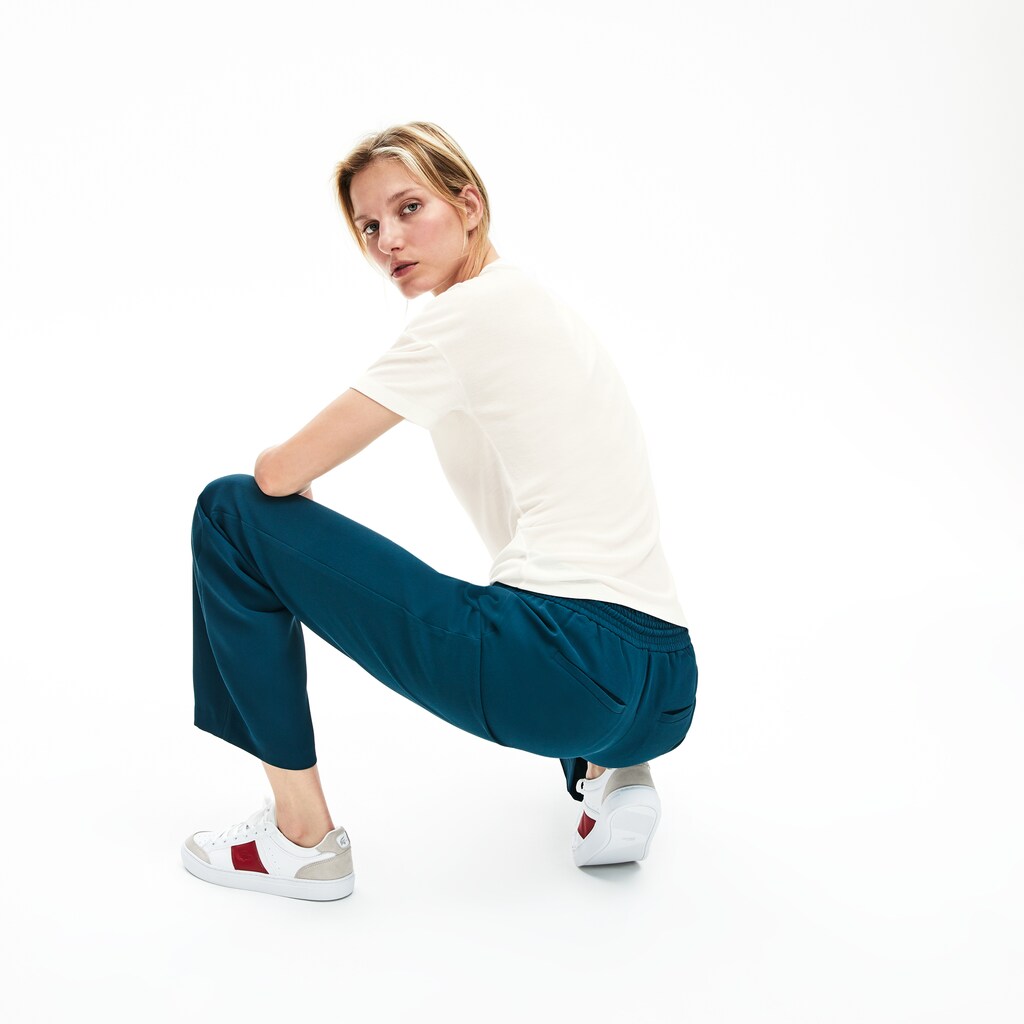 Wo  Motion Lightweight Ribbed Lyocell T-Shirt | Lacoste Womens