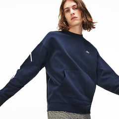 Unisex LIVE Crew Neck Embroidered Fleece Sweatshirt | Lacoste Mens