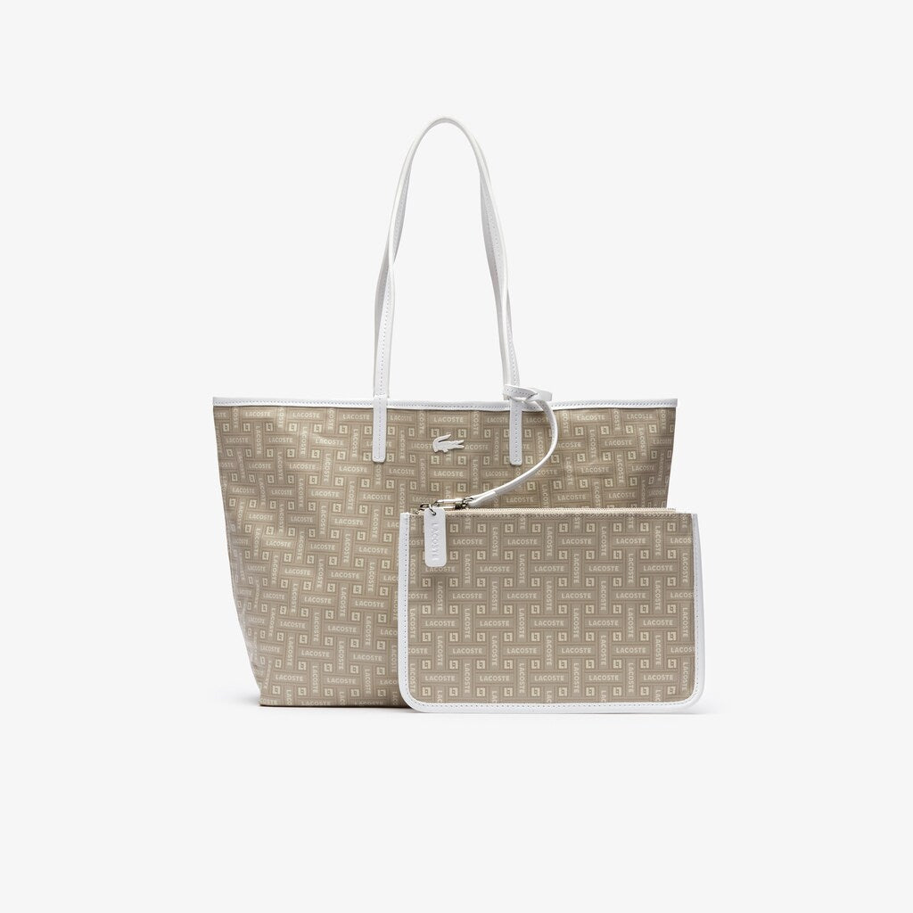 Wo  Monogram Coated Cotton Canvas Tote Bag | Lacoste Womens