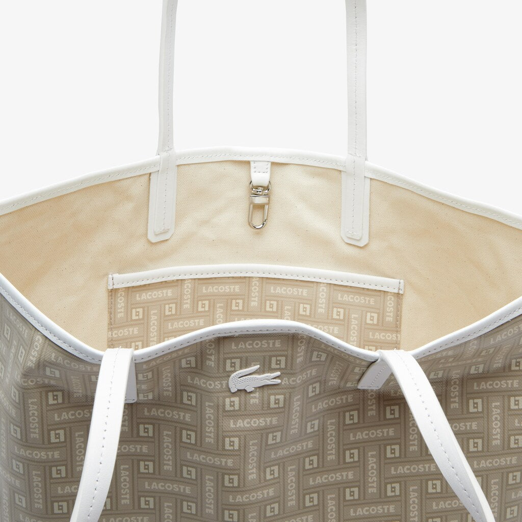 Wo  Monogram Coated Cotton Canvas Tote Bag | Lacoste Womens
