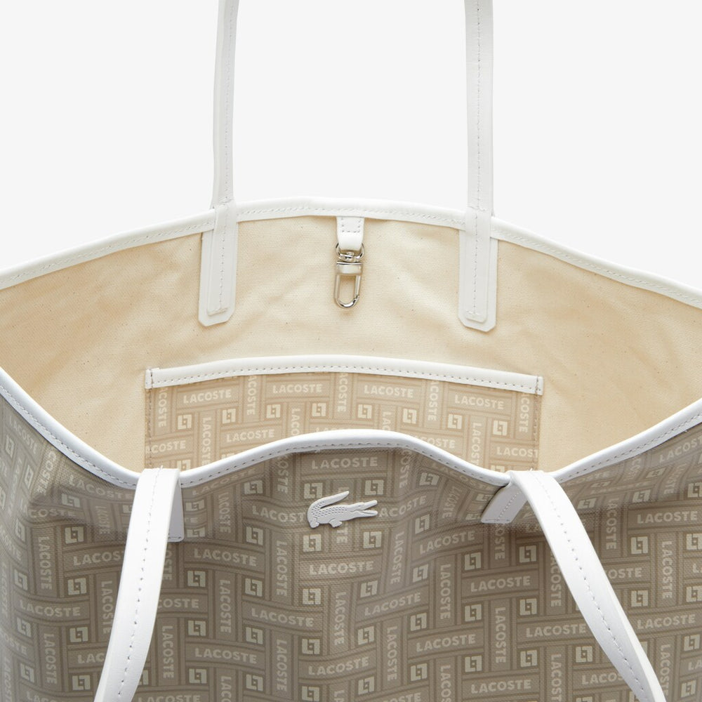 Wo  Monogram Coated Cotton Canvas Tote Bag | Lacoste Womens