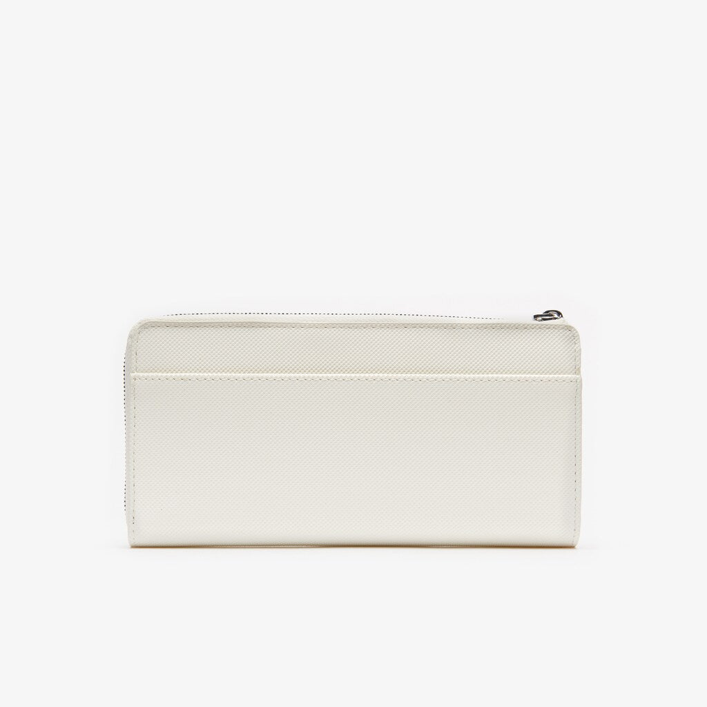 Wo  Daily Classic Coated Canvas 10 Card Zip Wallet | Lacoste Womens