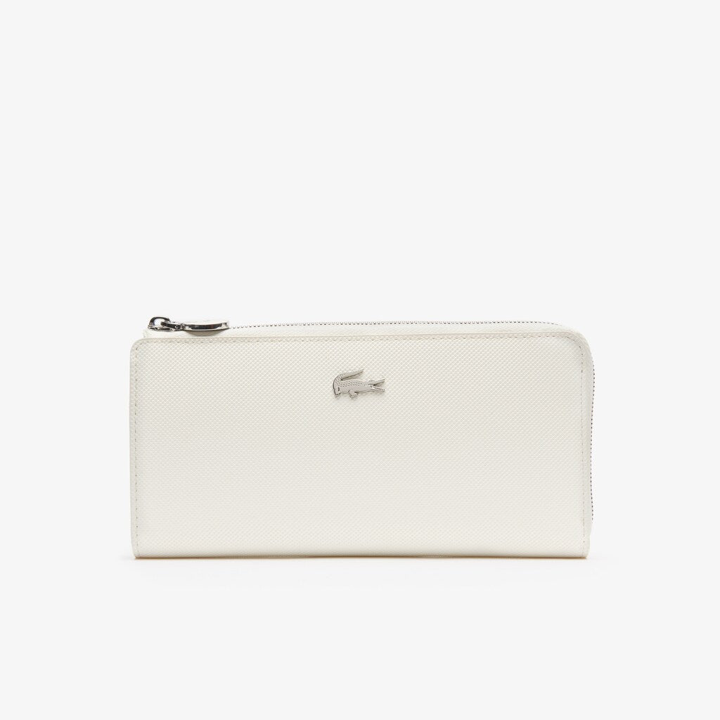 Wo  Daily Classic Coated Canvas 10 Card Zip Wallet | Lacoste Womens