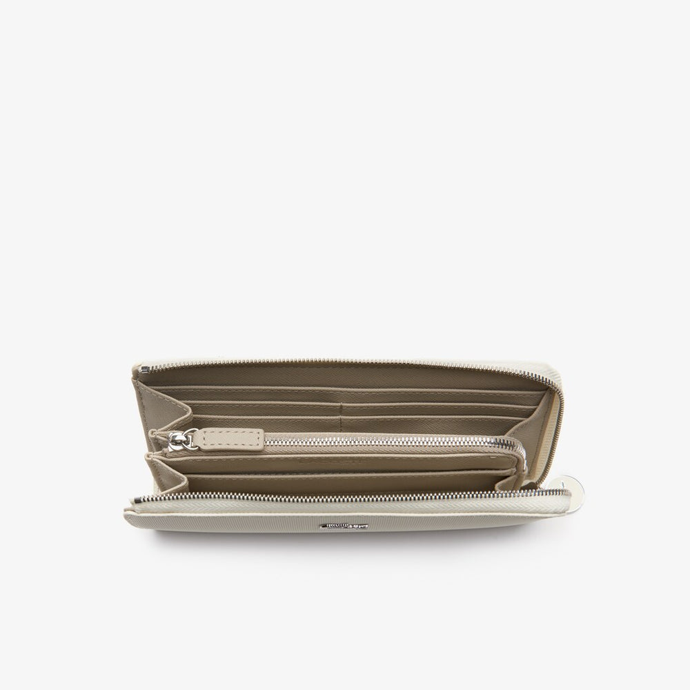 Wo  Daily Classic Coated Canvas 10 Card Zip Wallet | Lacoste Womens