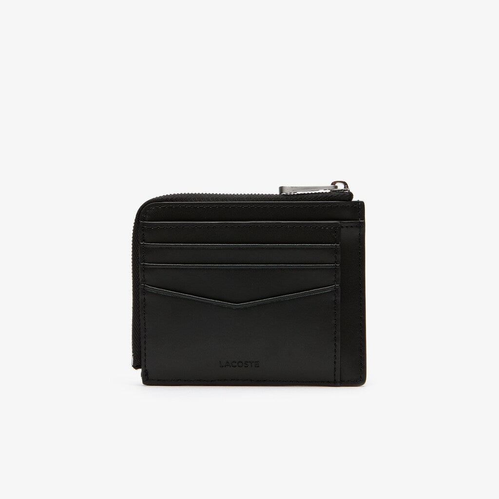 Chantaco Matte Piqué Leather Zip 4 Card Holder | Lacoste Mens