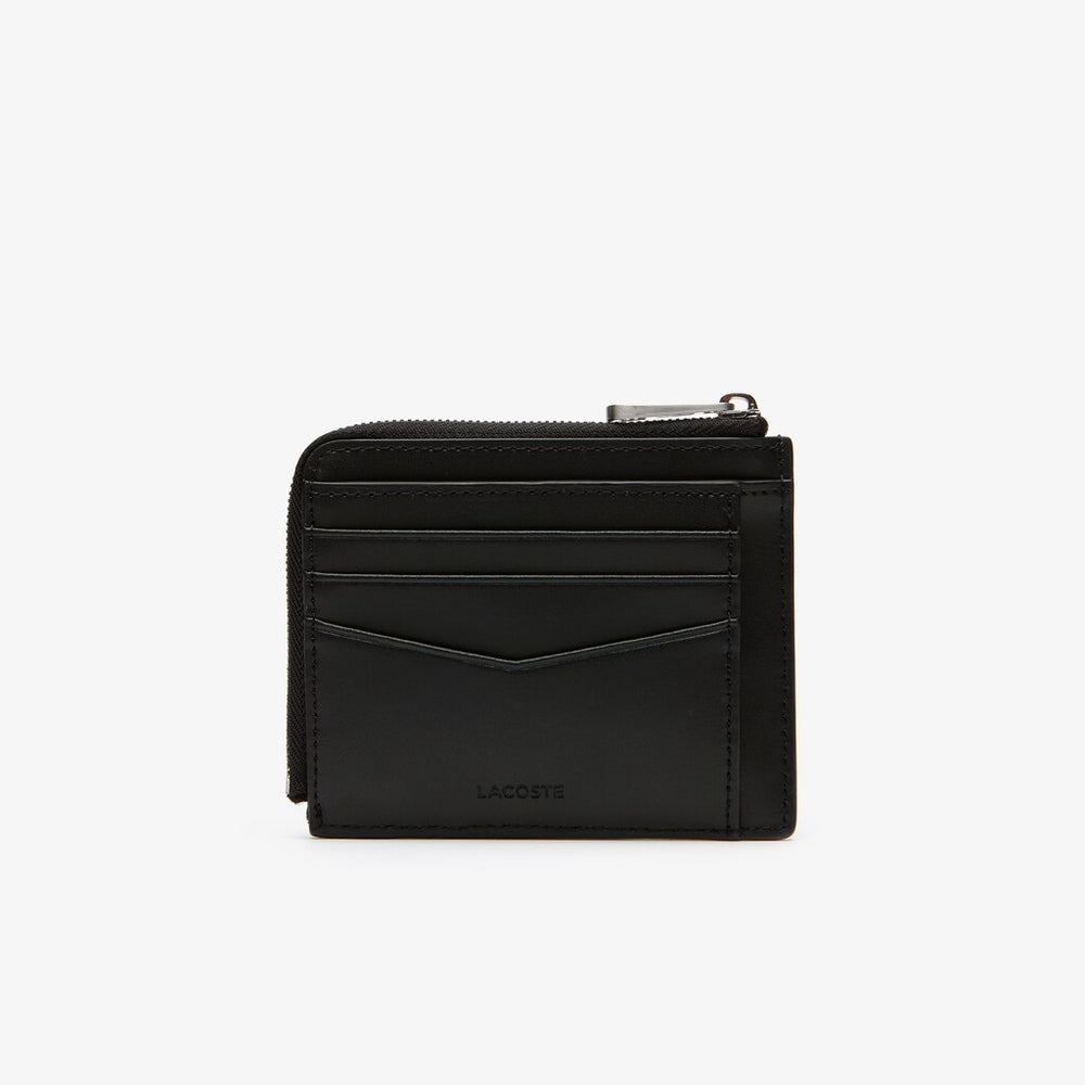 Chantaco Matte Piqué Leather Zip 4 Card Holder | Lacoste Mens
