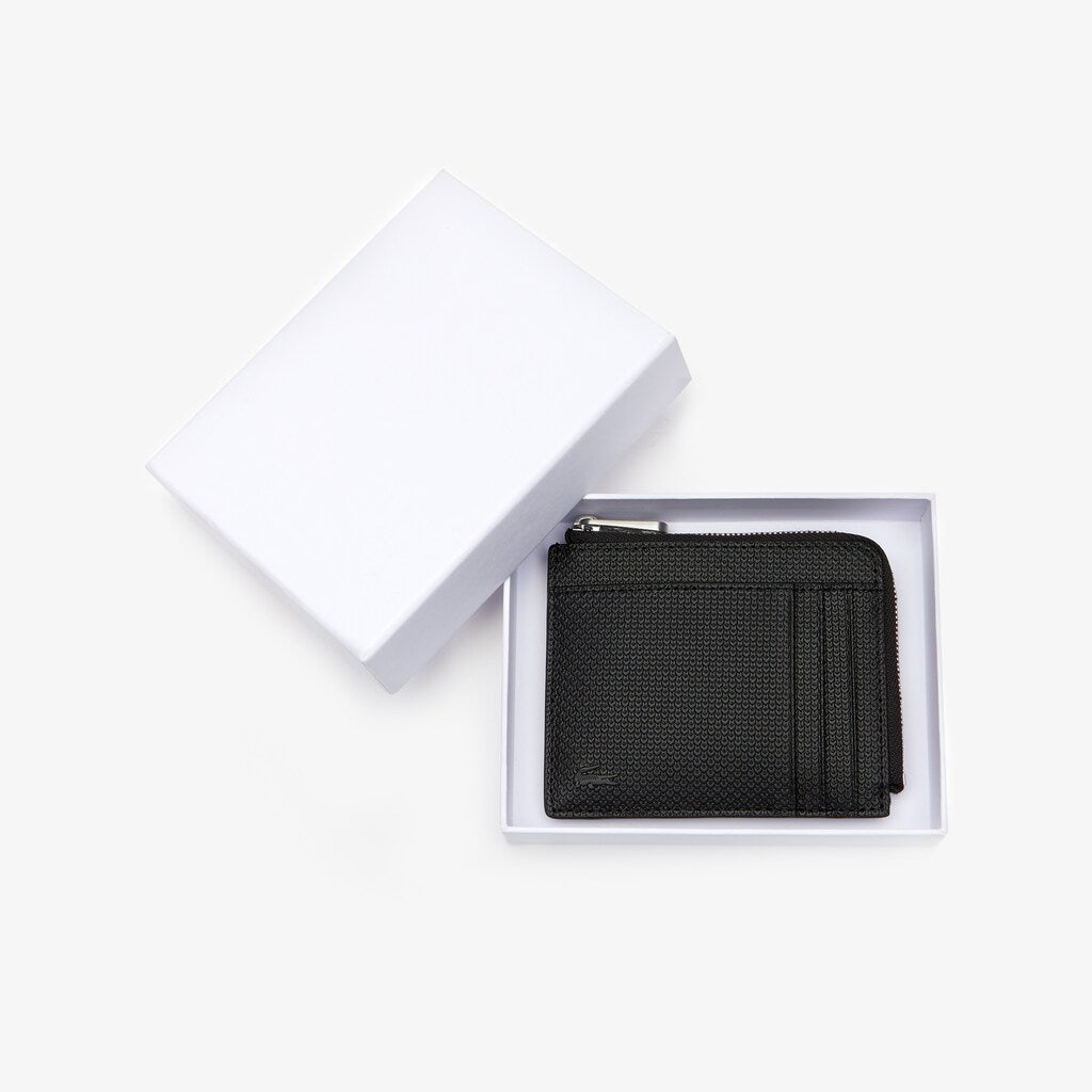 Chantaco Matte Piqué Leather Zip 4 Card Holder | Lacoste Mens
