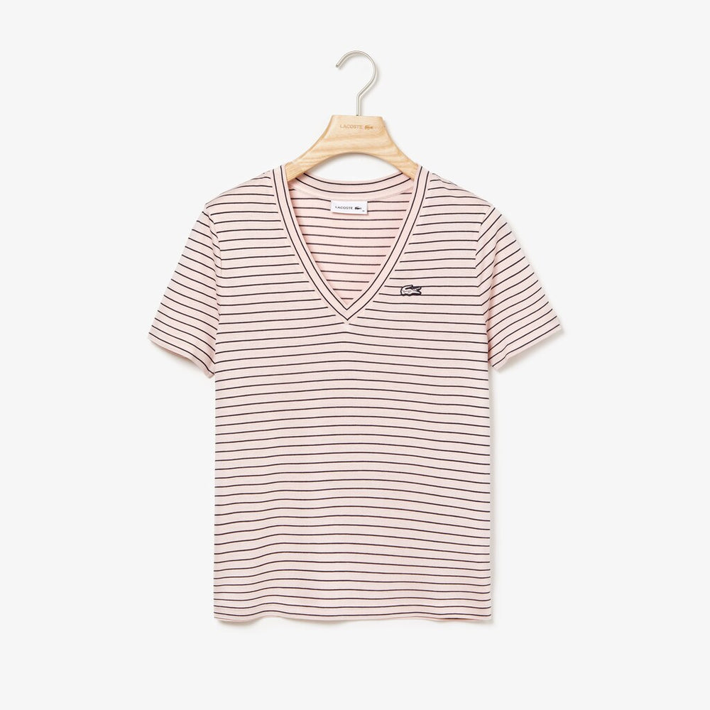 Wo  V-neck Jersey T-shirt | Lacoste Womens