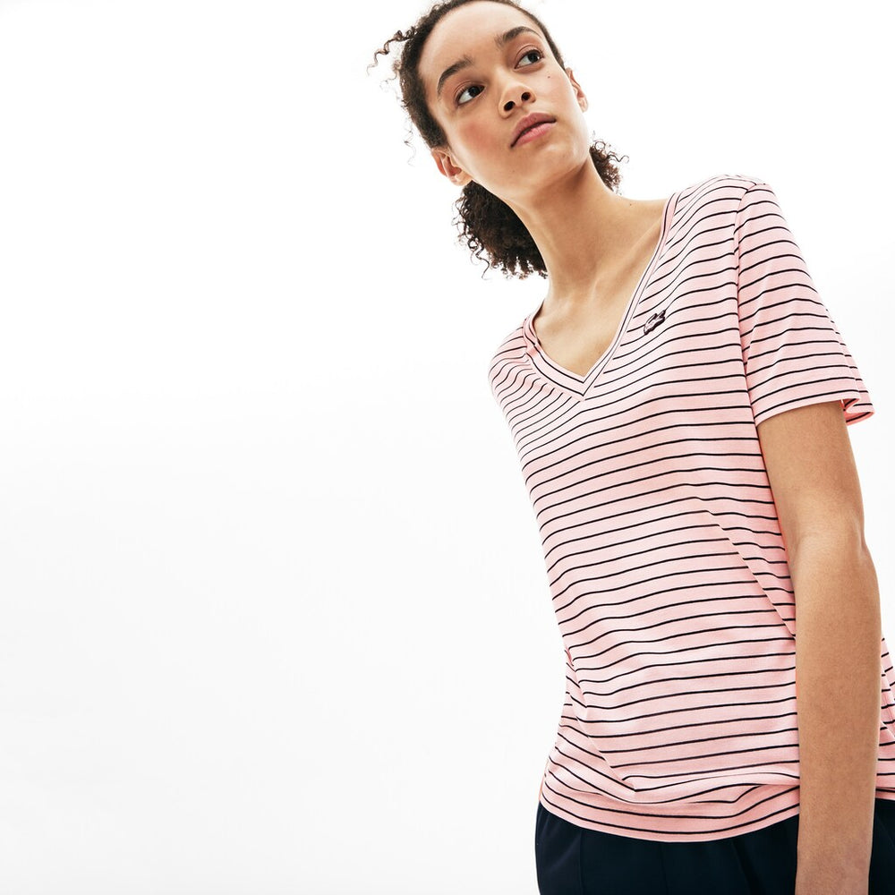Wo  V-neck Jersey T-shirt | Lacoste Womens