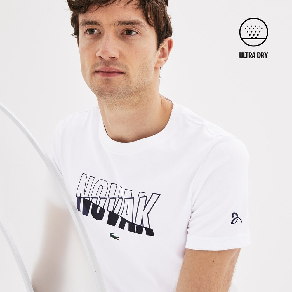 SPORT Novak Djokovic Crew Neck Print Tech Jersey T-shirt | Lacoste Mens