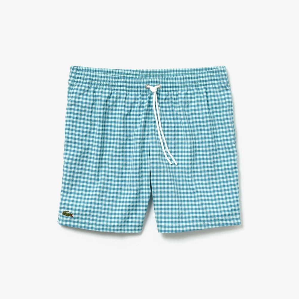 Striped Seersucker Swim Trunks | Lacoste Mens
