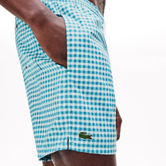 Striped Seersucker Swim Trunks | Lacoste Mens