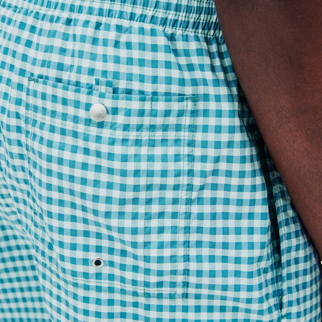 Striped Seersucker Swim Trunks | Lacoste Mens