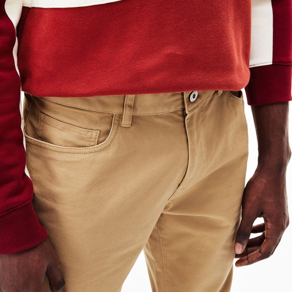 Slim Fit Stretch Cotton Pants | Lacoste Mens