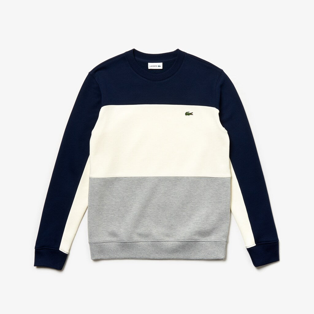 Crew Neck Colorblock Piqué Fleece Sweatshirt | Lacoste Mens