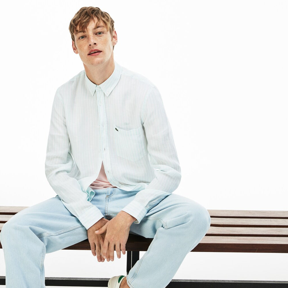 Regular Fit Linen Shirt | Lacoste Mens