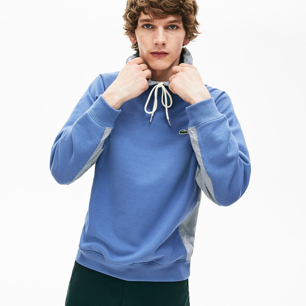 Paneled Print-Blocked Hooded Sweatshirt | Lacoste Mens