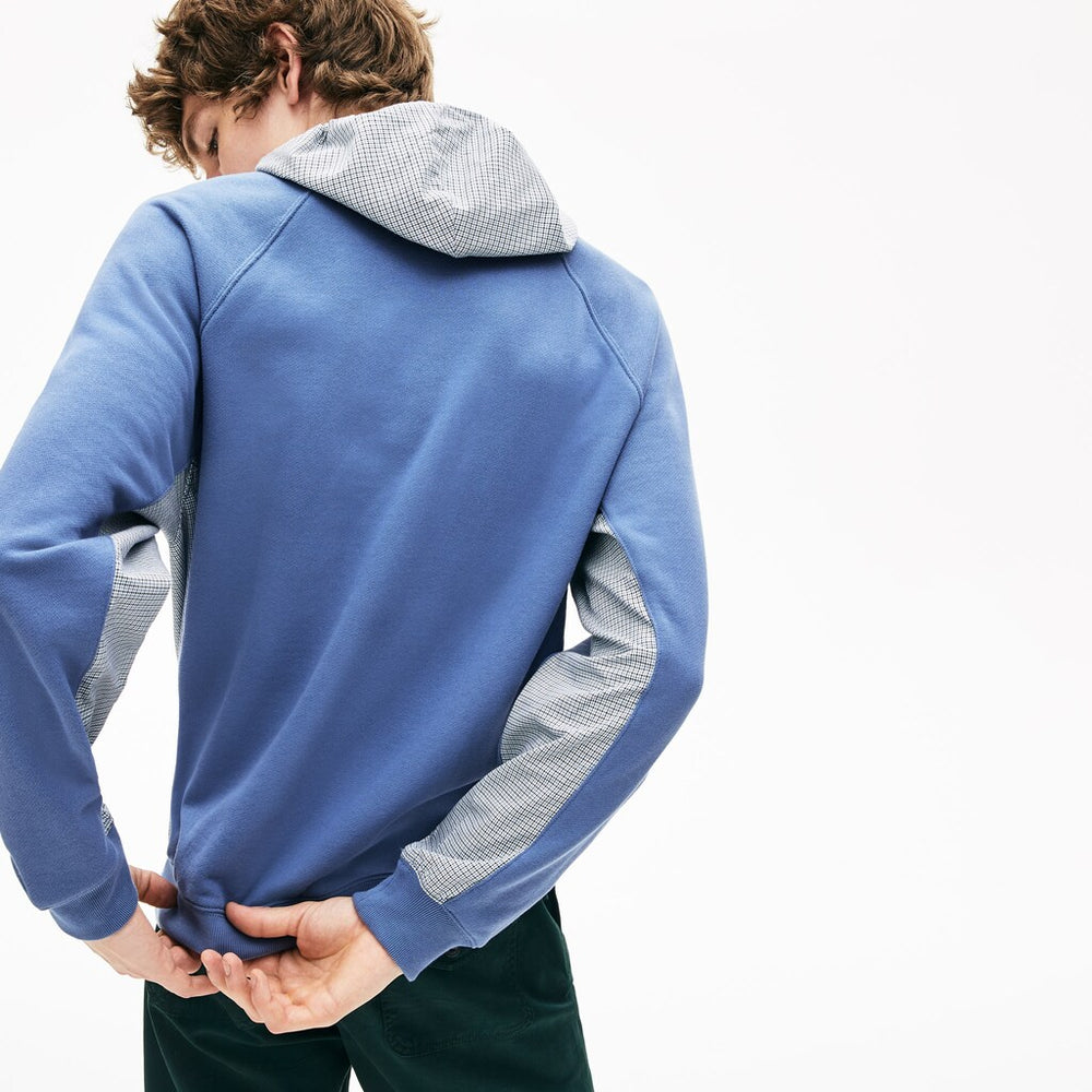 Paneled Print-Blocked Hooded Sweatshirt | Lacoste Mens