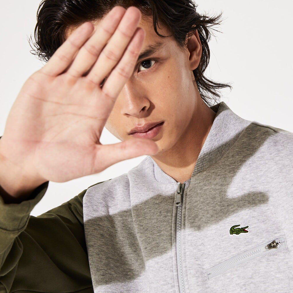 SPORT Contrast-Sleeve Fleece Varsity Jacket | Lacoste Mens