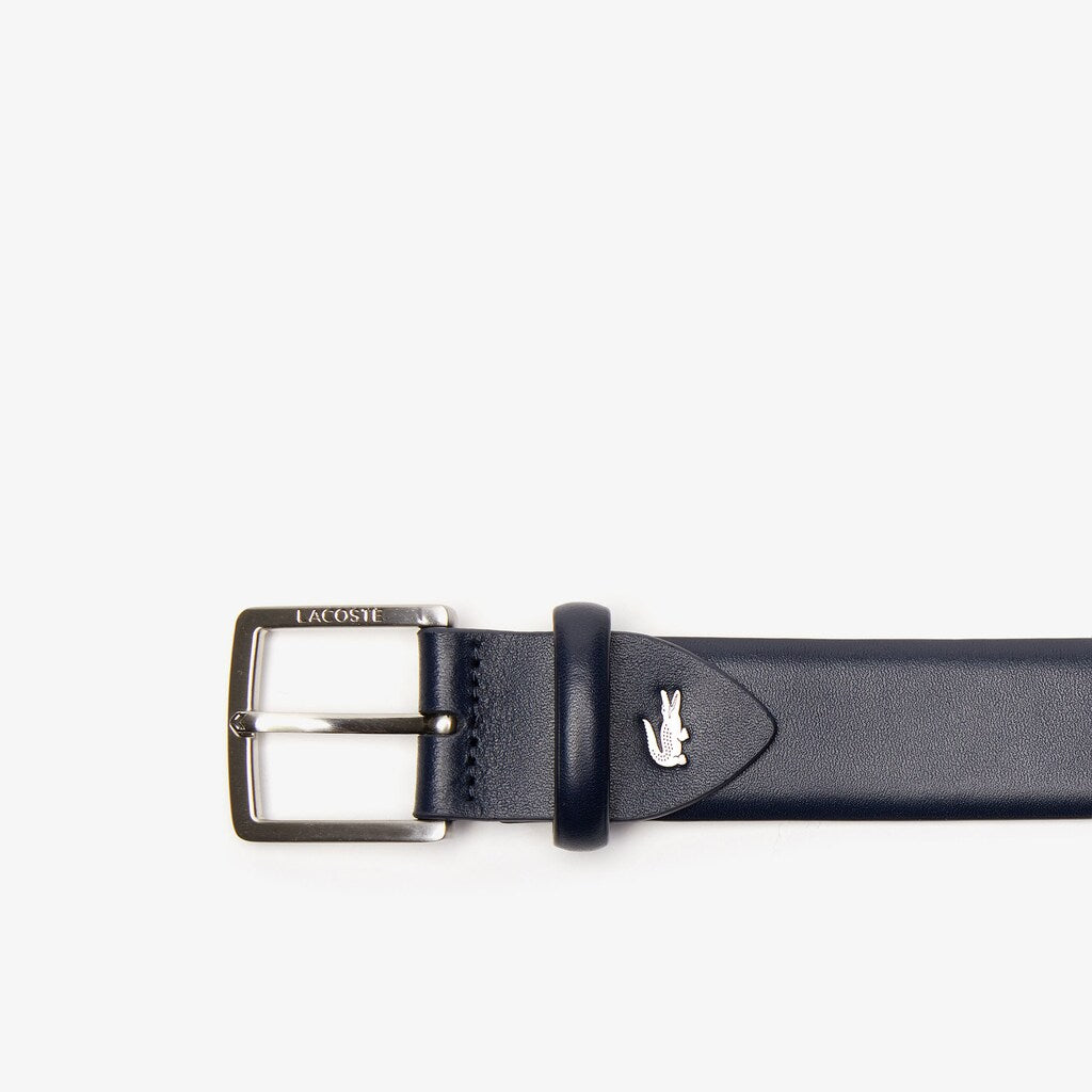 Engraved-Buckle Leather Belt | Lacoste Mens