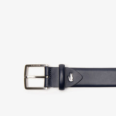 Engraved-Buckle Leather Belt | Lacoste Mens