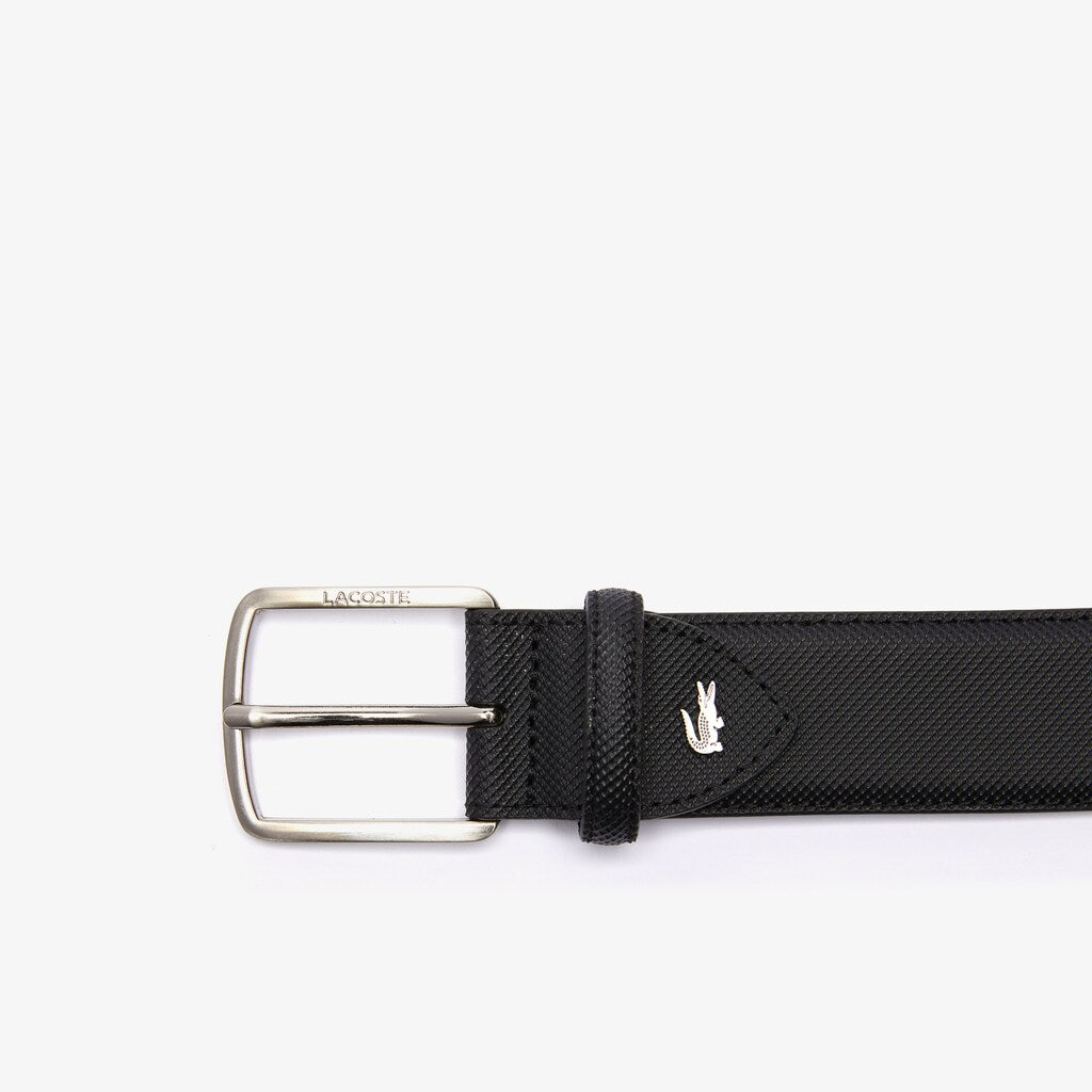 Engraved-Buckle Piqué Canvas Belt | Lacoste Mens
