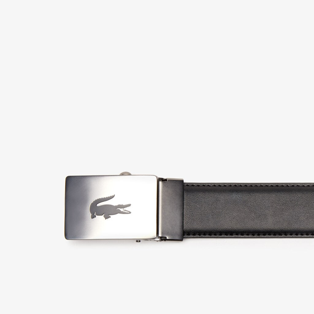 Lacoste Engraved Plate Buckle Leather Belt | Lacoste Mens