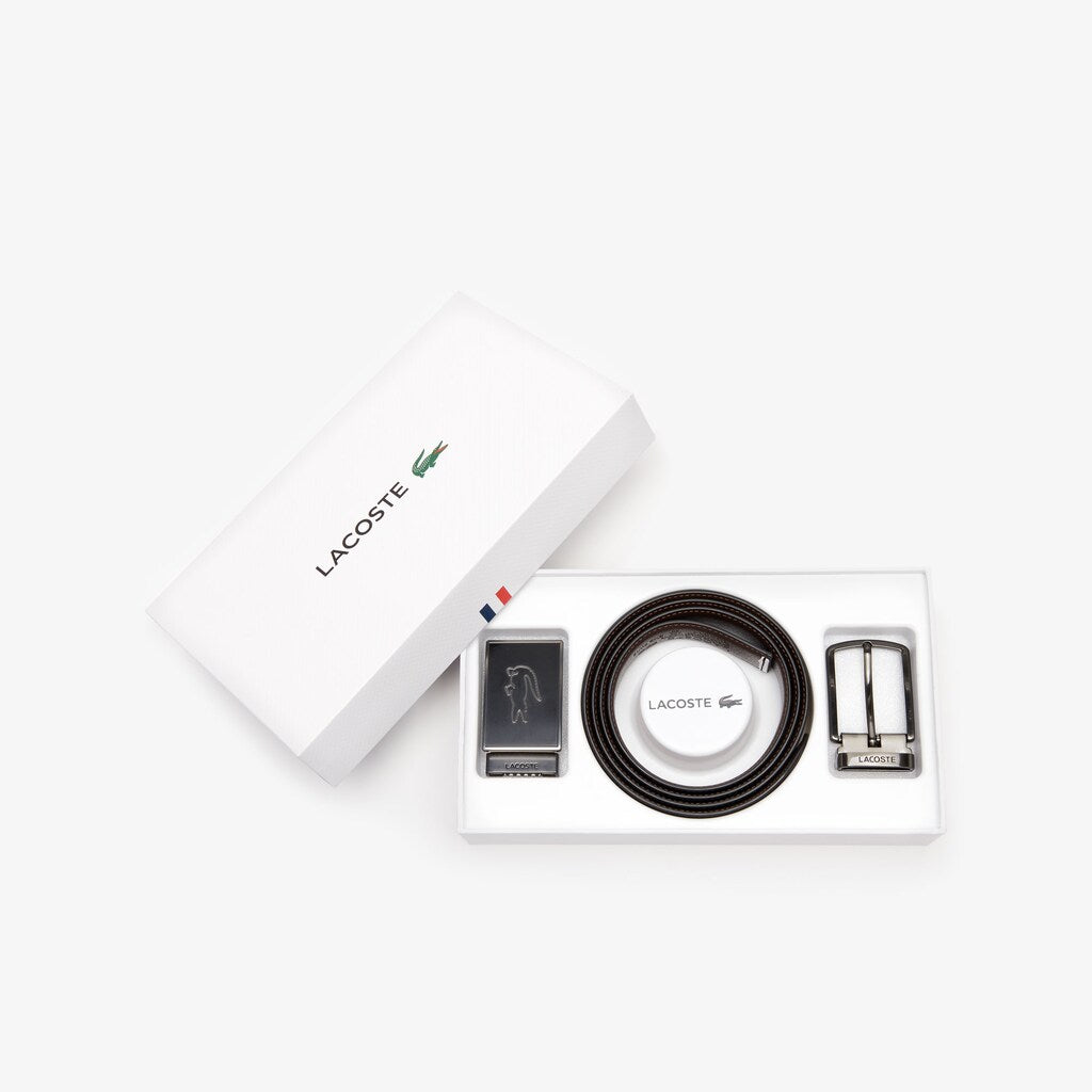 Reversible Leather Belt And Interchangeable Buckles Gift Set | Lacoste Mens