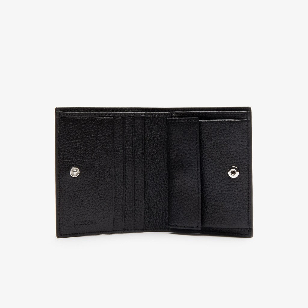 Wo  Croco Crew Grained Leather Bi-fold Wallet with Coin Purse | Lacoste Womens