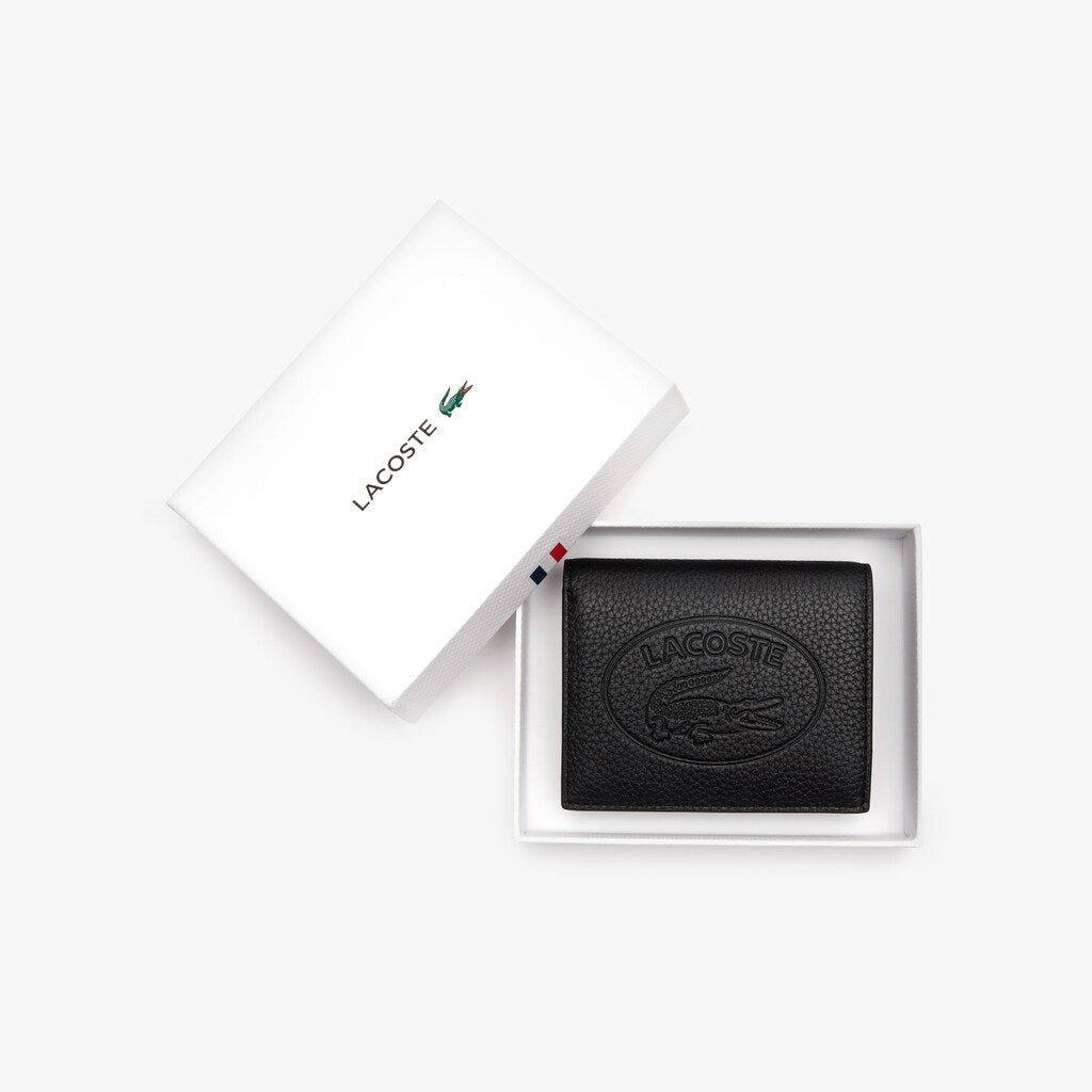 Wo  Croco Crew Grained Leather Bi-fold Wallet with Coin Purse | Lacoste Womens