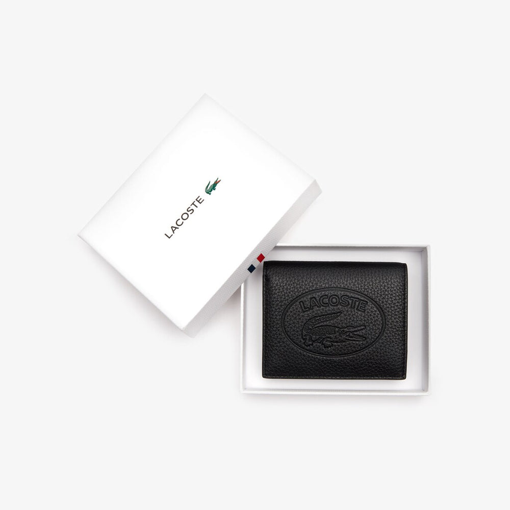 Wo  Croco Crew Grained Leather Bi-fold Wallet with Coin Purse | Lacoste Womens