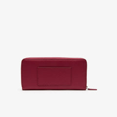 Wo  Croco Crew Grained Leather Zip Wallet | Lacoste Womens