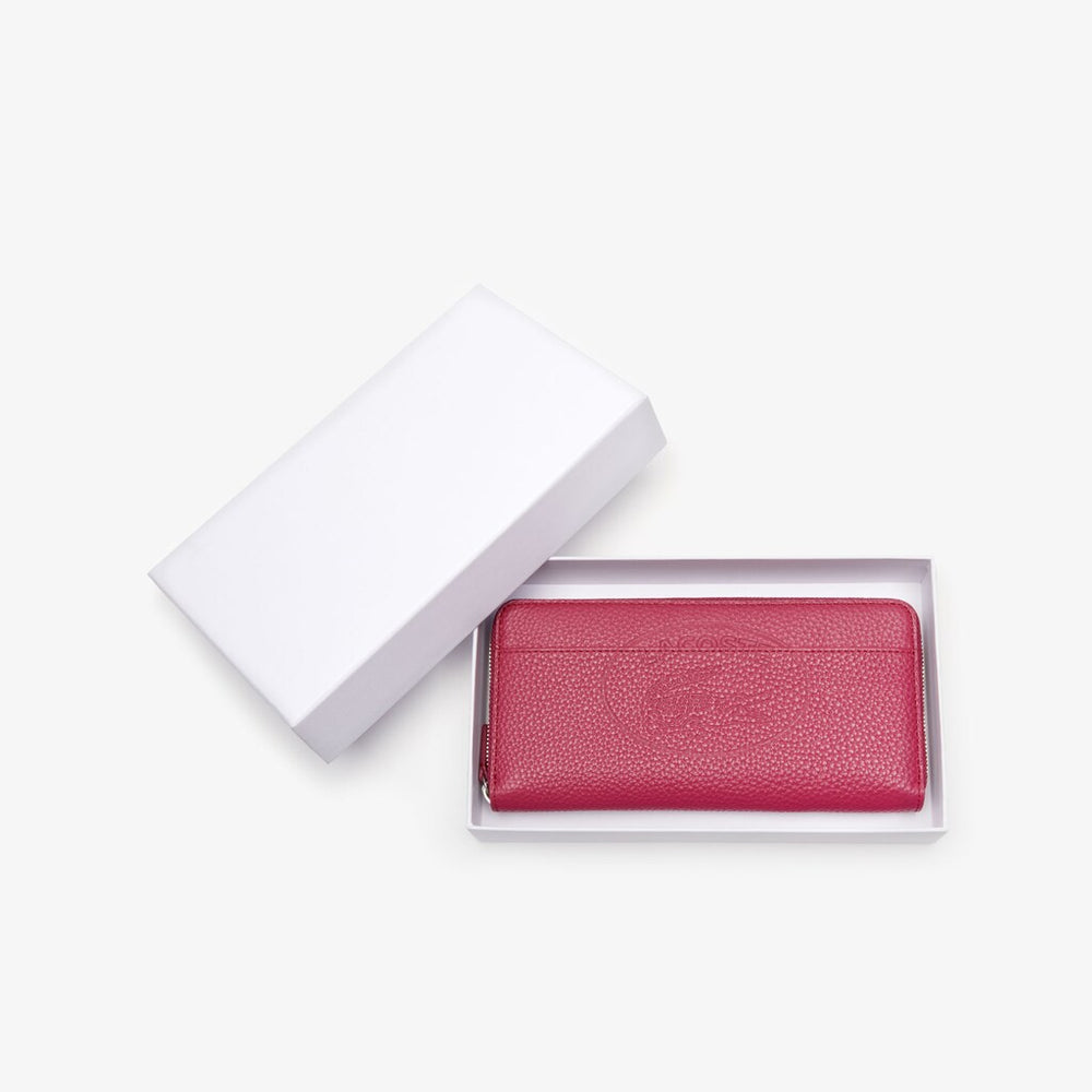 Wo  Croco Crew Grained Leather Zip Wallet | Lacoste Womens