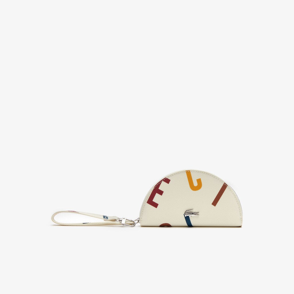 Wo  Daily Classic Coated Print Canvas Half Moon Clutch | Lacoste Womens