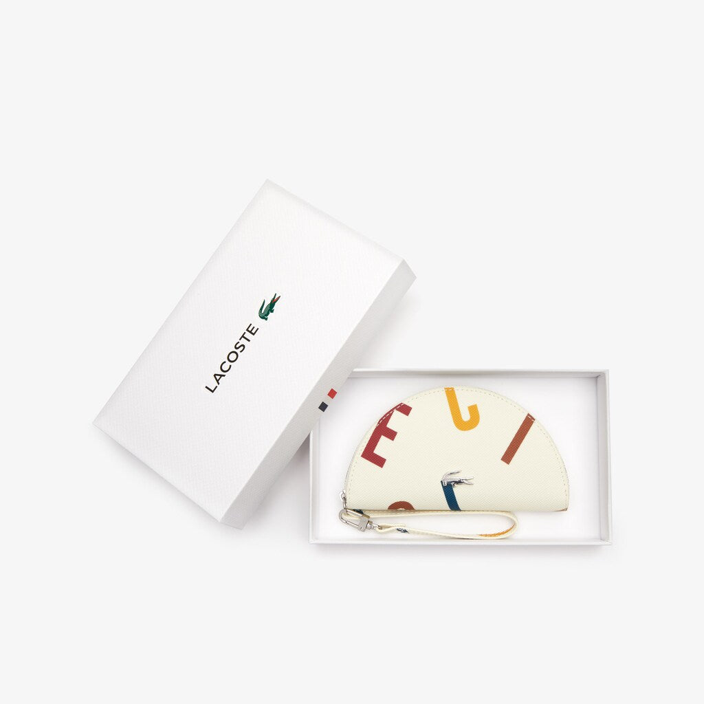 Wo  Daily Classic Coated Print Canvas Half Moon Clutch | Lacoste Womens