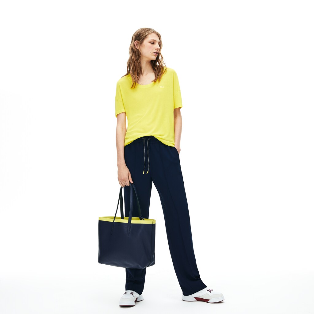 Wo  Anna Reversible Contrast Band Coated Canvas Tote Bag | Lacoste Womens