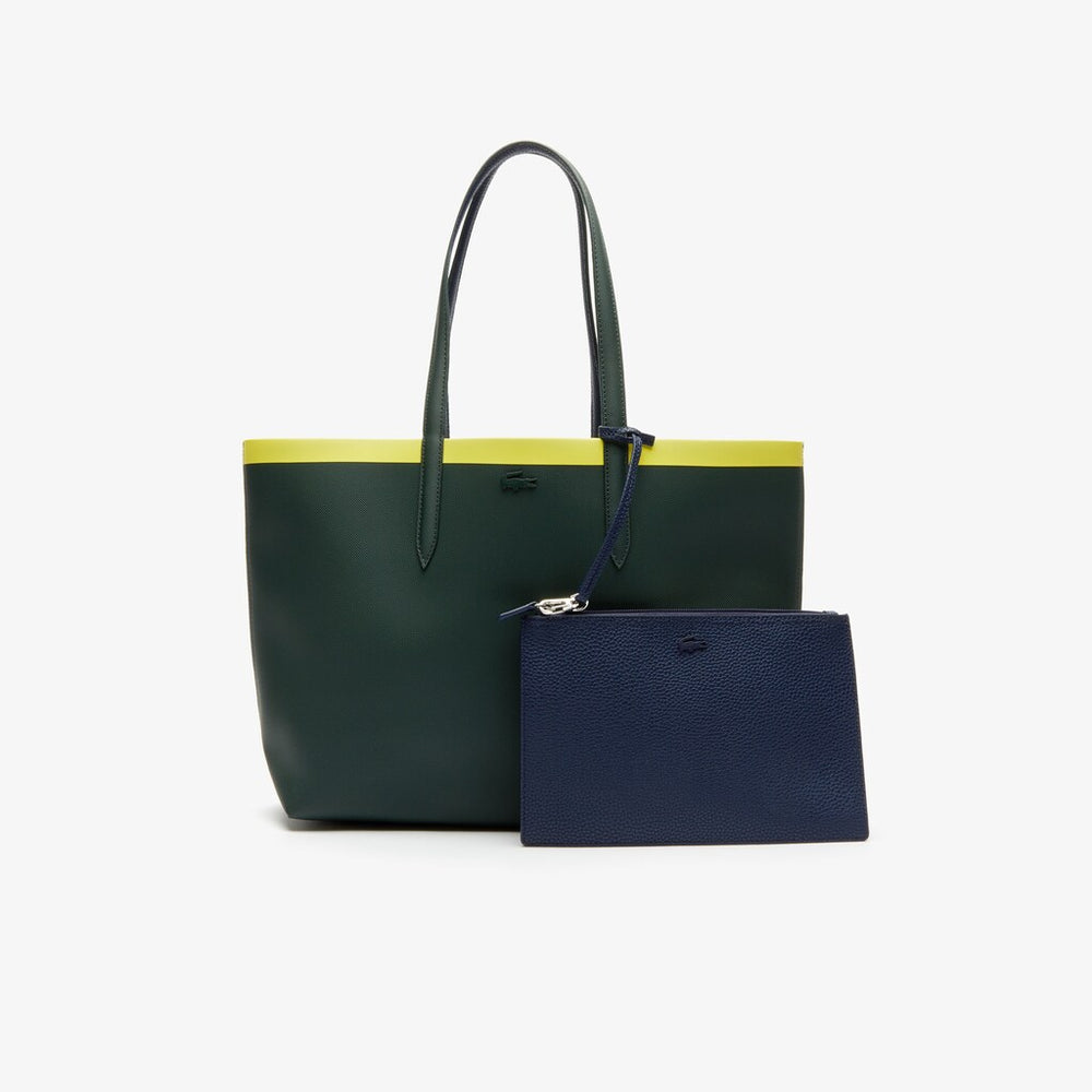 Wo  Anna Reversible Contrast Band Coated Canvas Tote Bag | Lacoste Womens
