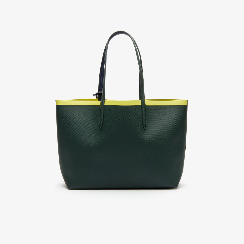 Wo  Anna Reversible Contrast Band Coated Canvas Tote Bag | Lacoste Womens