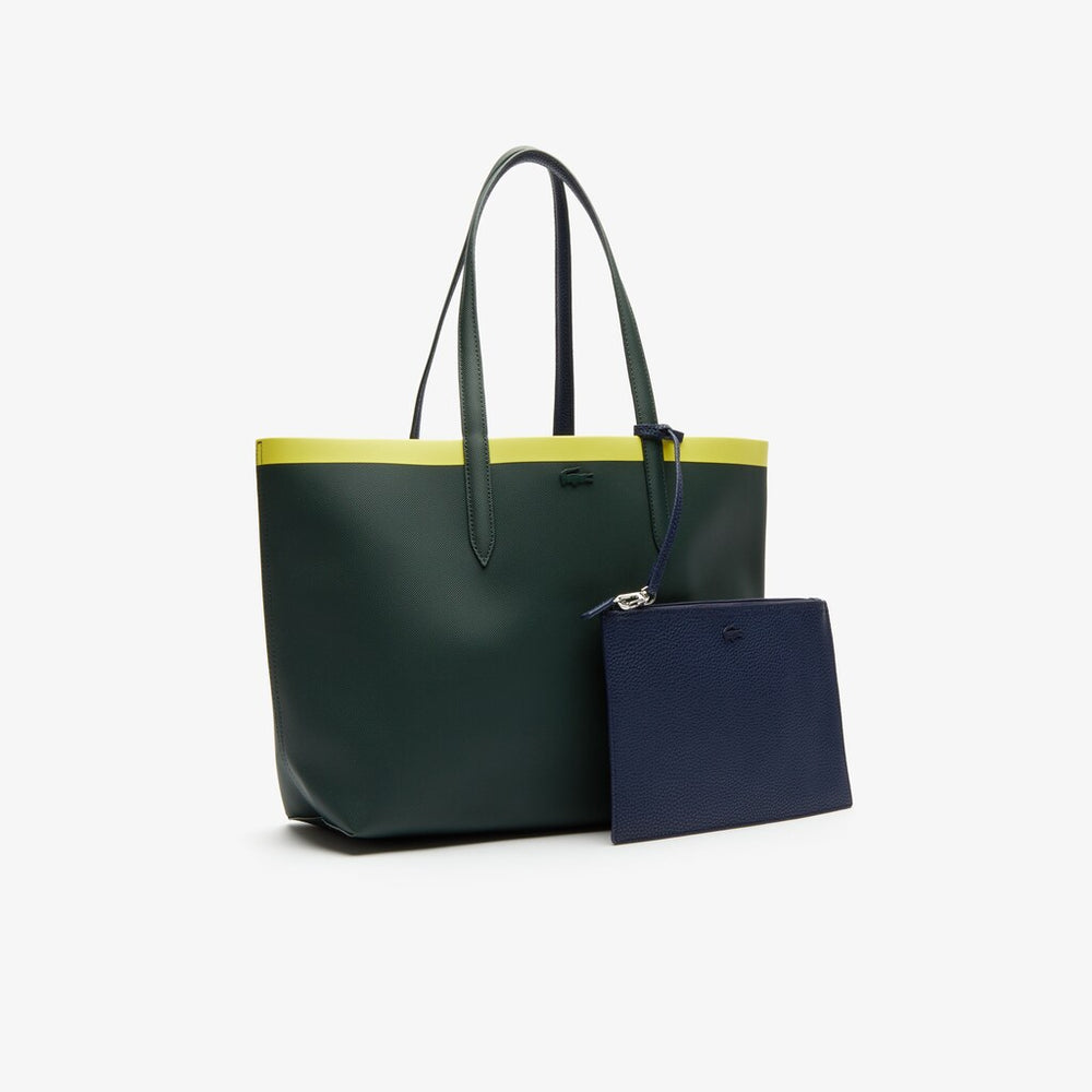 Wo  Anna Reversible Contrast Band Coated Canvas Tote Bag | Lacoste Womens