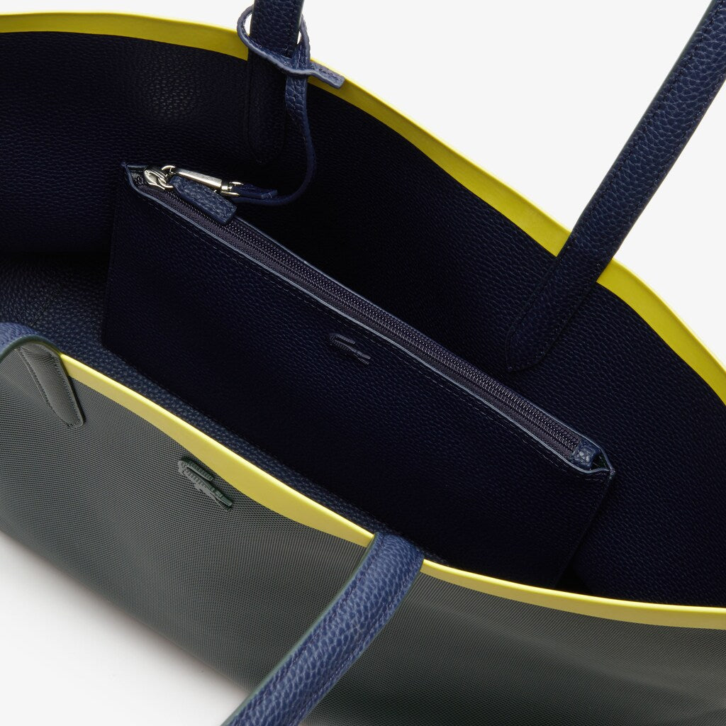 Wo  Anna Reversible Contrast Band Coated Canvas Tote Bag | Lacoste Womens