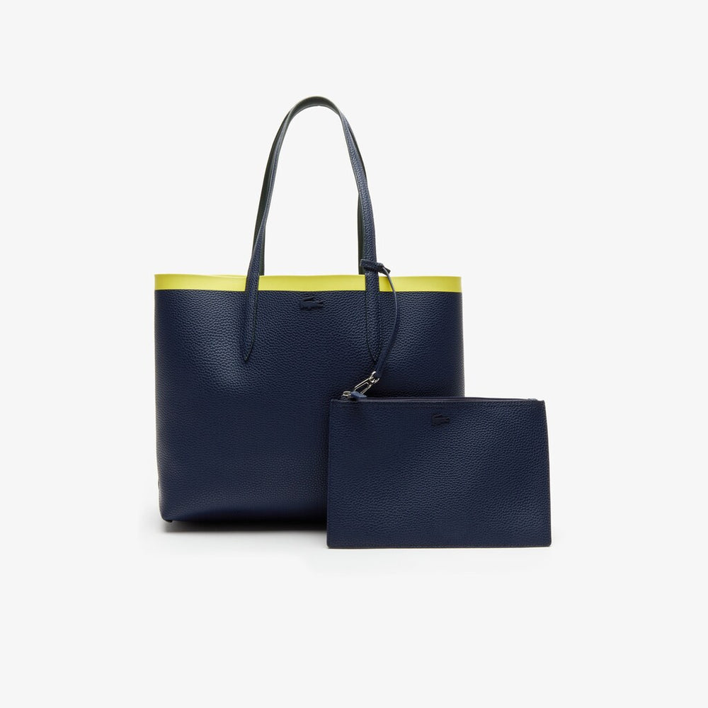Wo  Anna Reversible Contrast Band Coated Canvas Tote Bag | Lacoste Womens