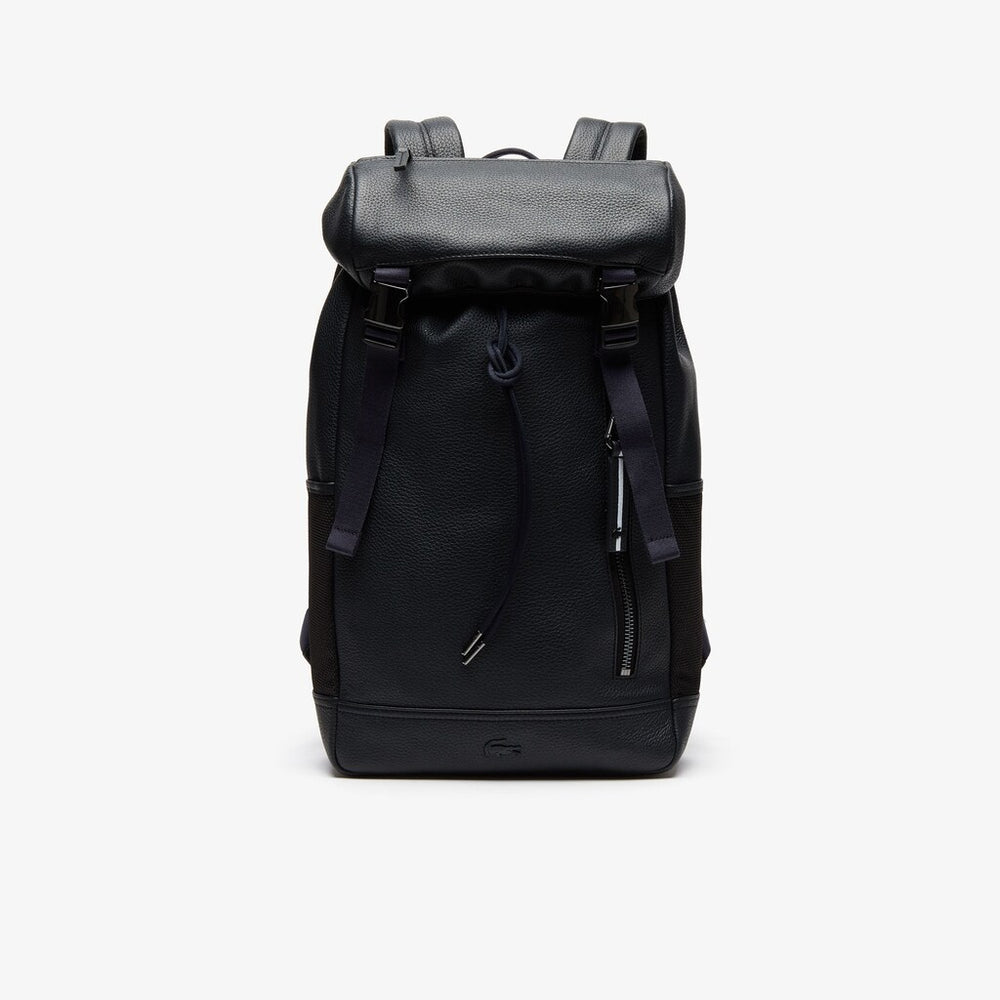 Altitude Grained Leather Flap Backpack | Lacoste Mens