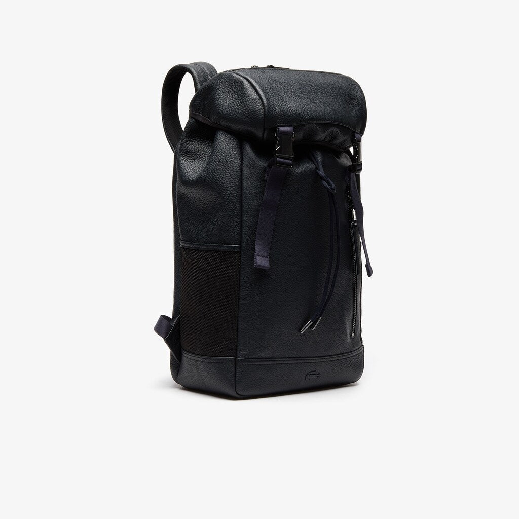 Altitude Grained Leather Flap Backpack | Lacoste Mens